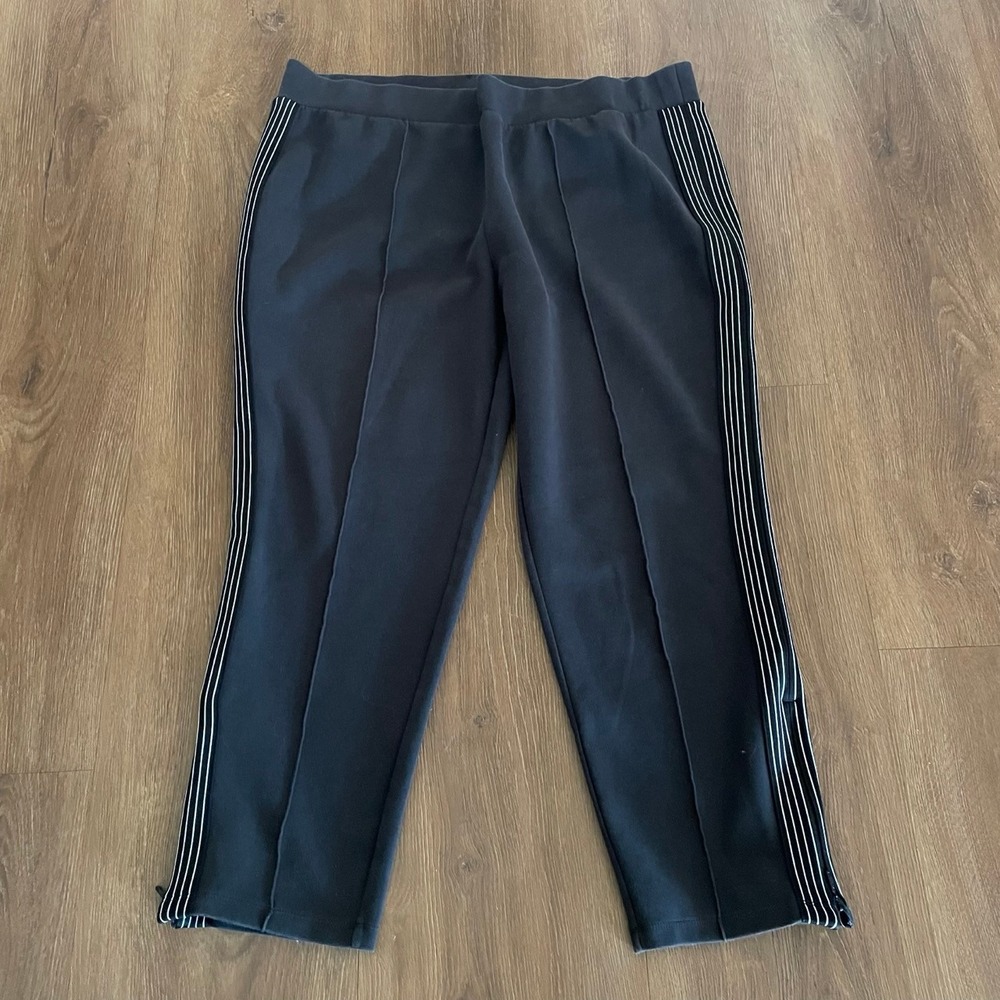 Athleta‎ Womens XL Commuter Track Pants Cropped Side Stripe Athletic Pull On